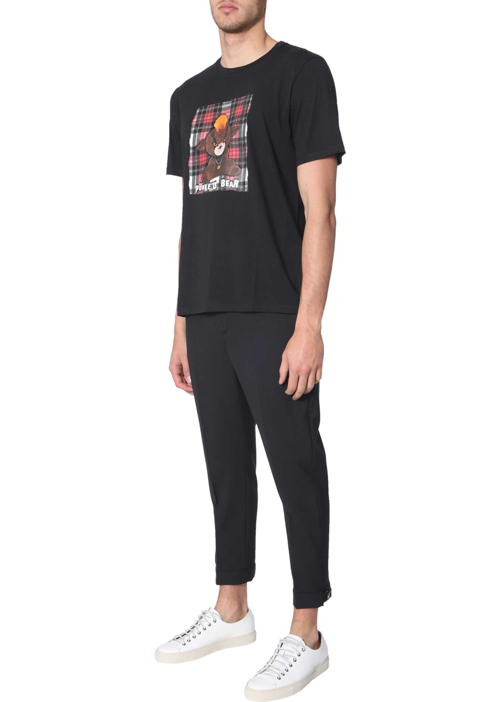 Neil Barrett T-Shirt With Punke\'d Bear Print BLACK
