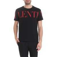Tricouri Valentino Print T-Shirt In Black Barbati