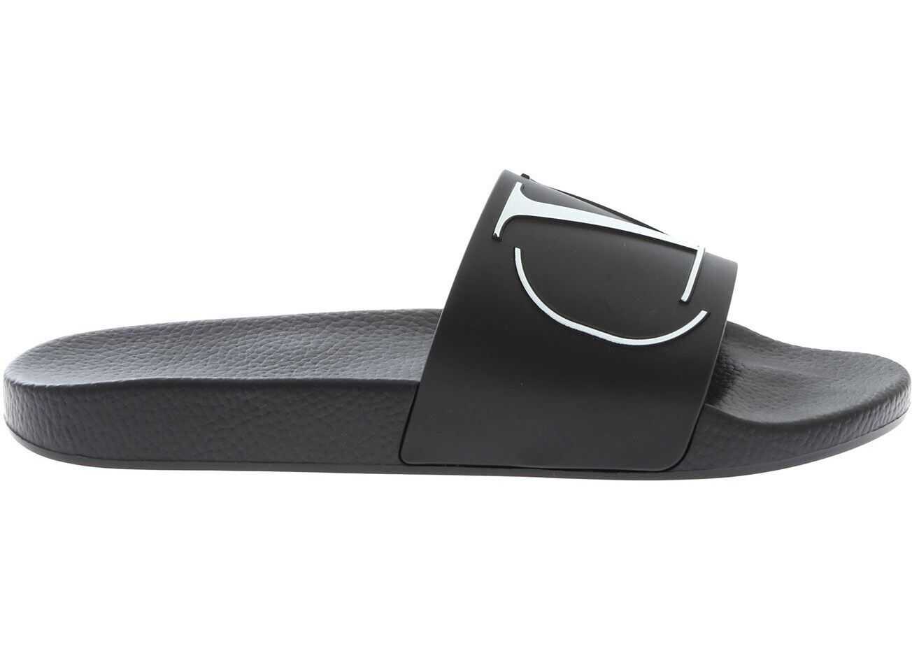Valentino Garavani Vlogo Slides In Black Black