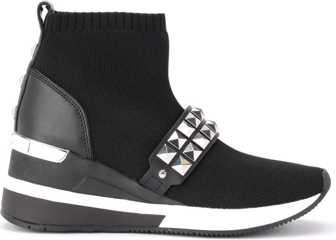 Michael Kors Skyler Sock Sneaker In Black Technical Fabric Black