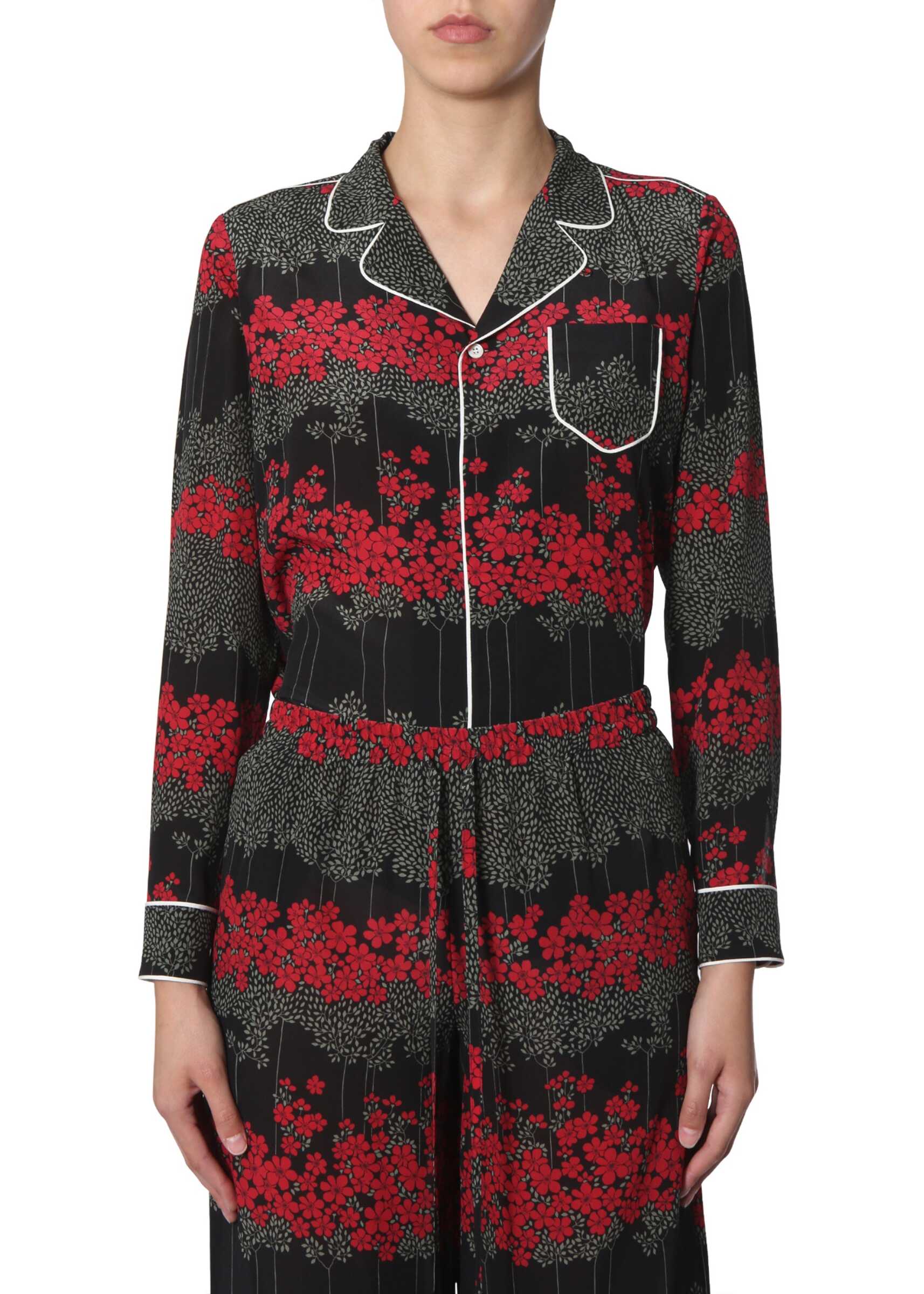 RED VALENTINO Shirt With Dreaming Peony Print BLACK image0