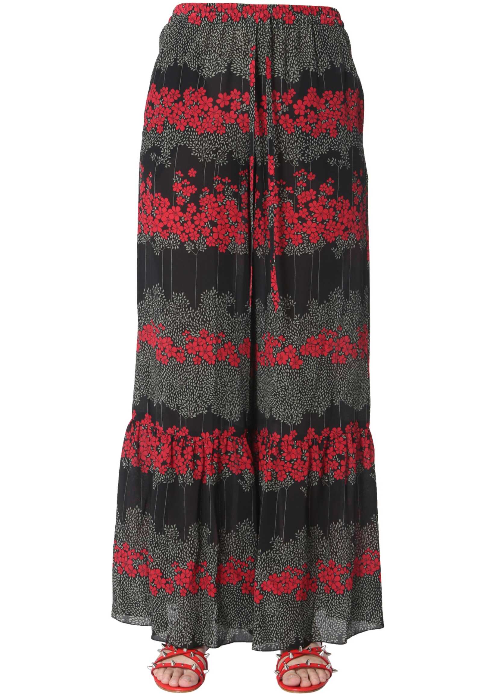 RED VALENTINO Dreaming Peony Print Trousers BLACK image14
