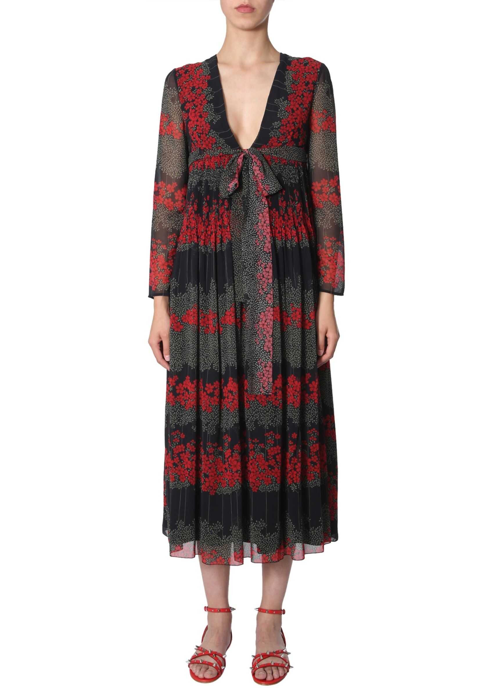 RED VALENTINO Dreaming Peony Print Dress MULTICOLOUR