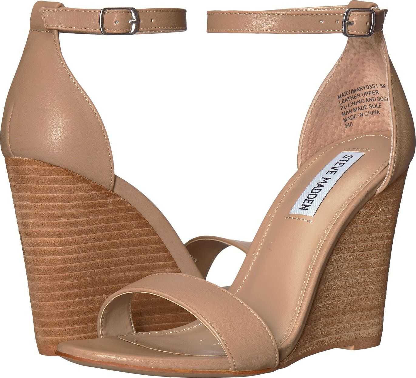 Steve Madden Mary Wedge Sandal Natural Leather