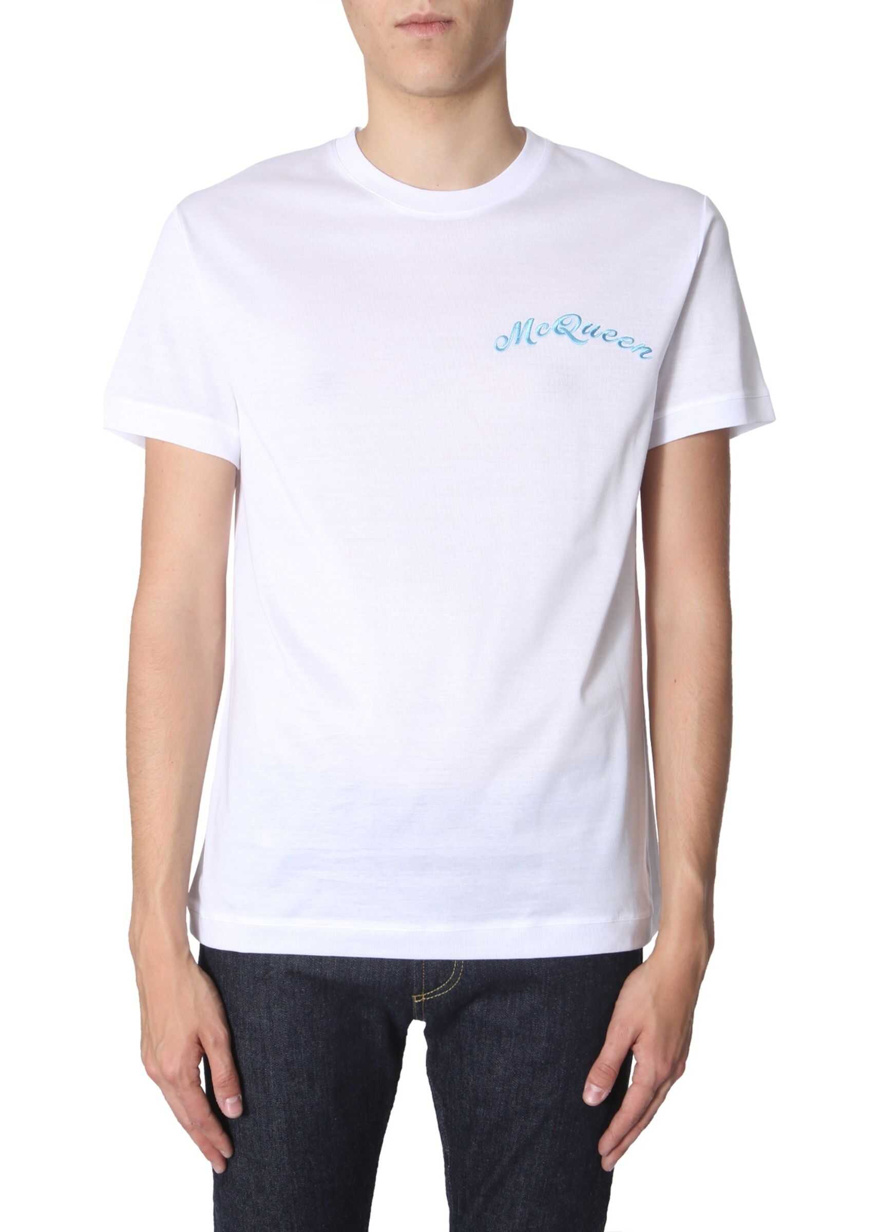 Alexander McQueen T-Shirt With Embroidered Logo WHITE