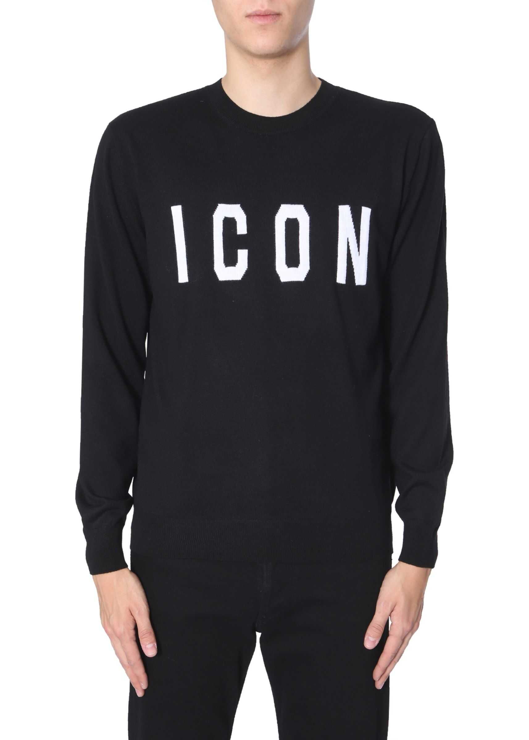 DSQUARED2 Sweater With Icon Inlay BLACK