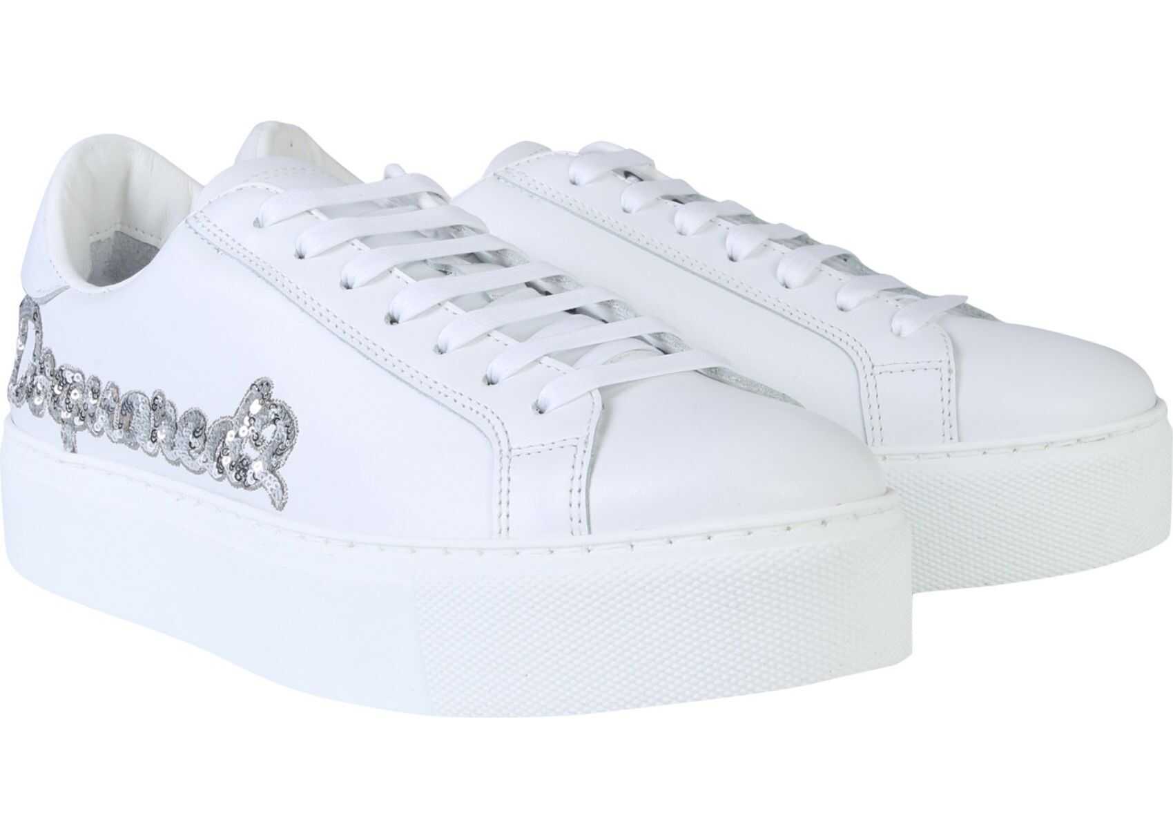 DSQUARED2 Sneaker With Sequined Logo WHITE