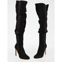 Cizme lungi 10,5cm Suede Leather Cuissard Femei