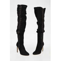 Cizme lungi 10,5cm Suede Leather Cuissard Femei