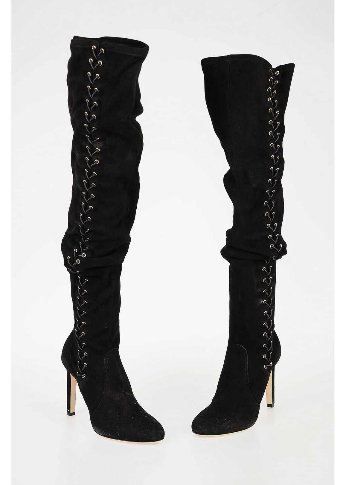 Jimmy Choo Suede MARIE Over-The-Knee Boots with Stiletto Heel 10 Cm BLACK