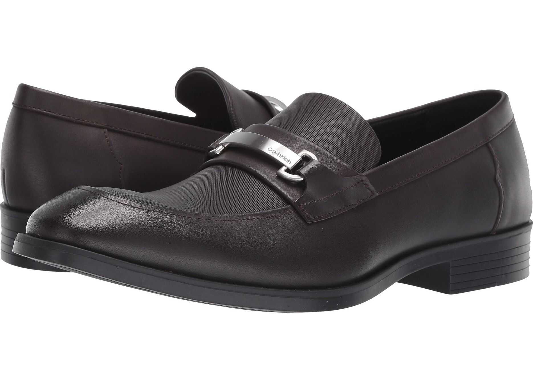 Calvin Klein Craig Dark Brown Dress Calf/Small Grid Emboss
