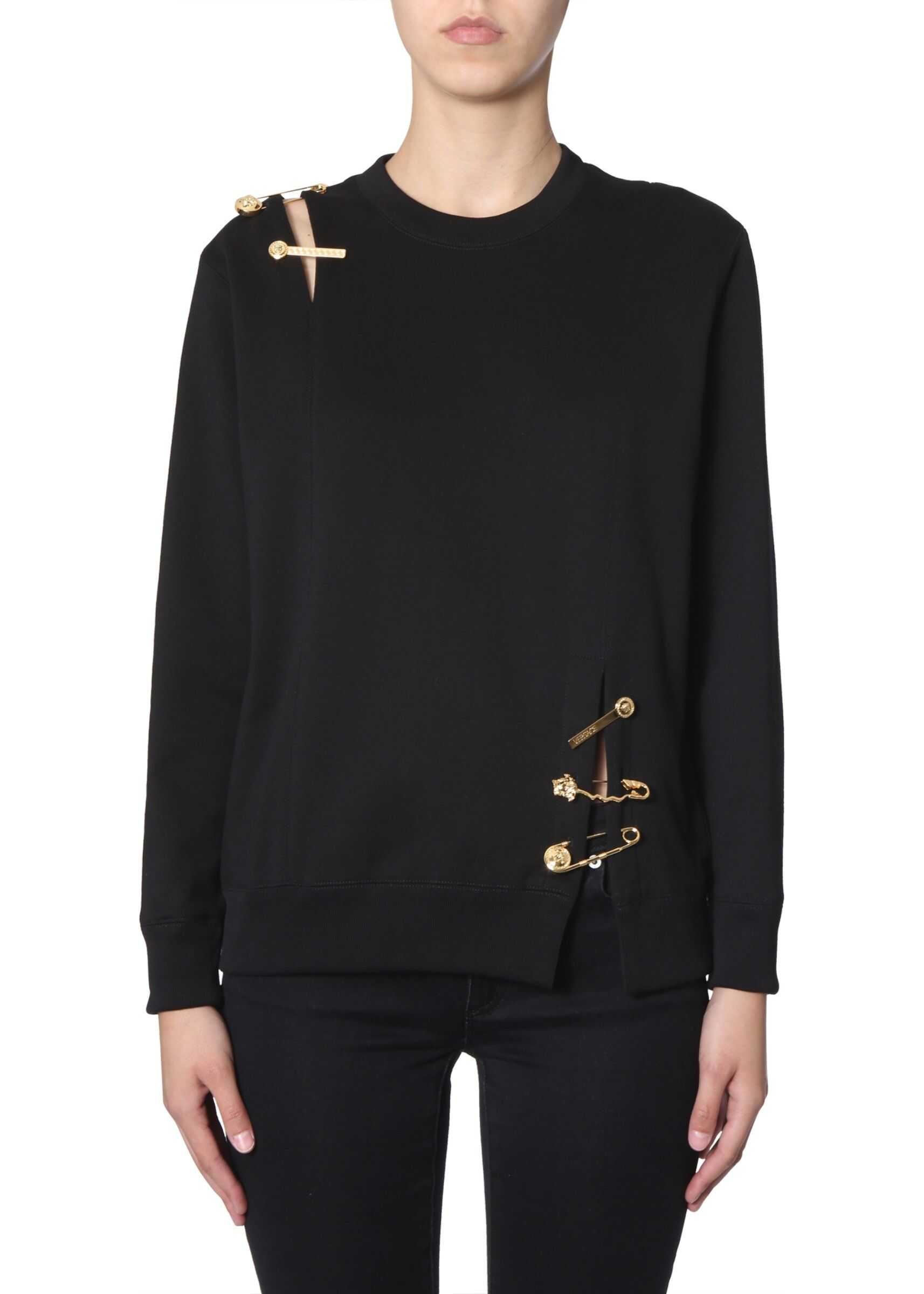 Versace Sweatshirt With Safety Pin BLACK