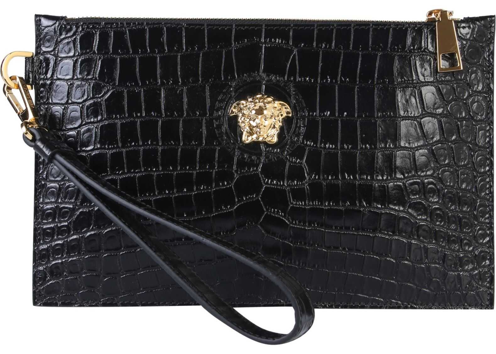 Versace Leather Pouch BLACK