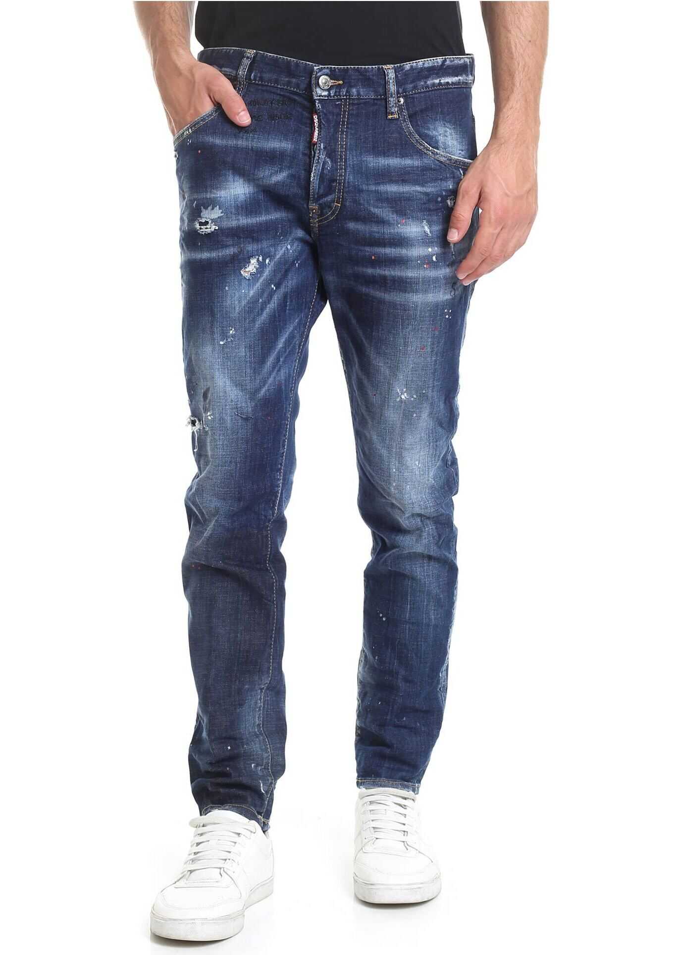 Blug DSQUARED2 Skater Jeans In Dark Blue Blue