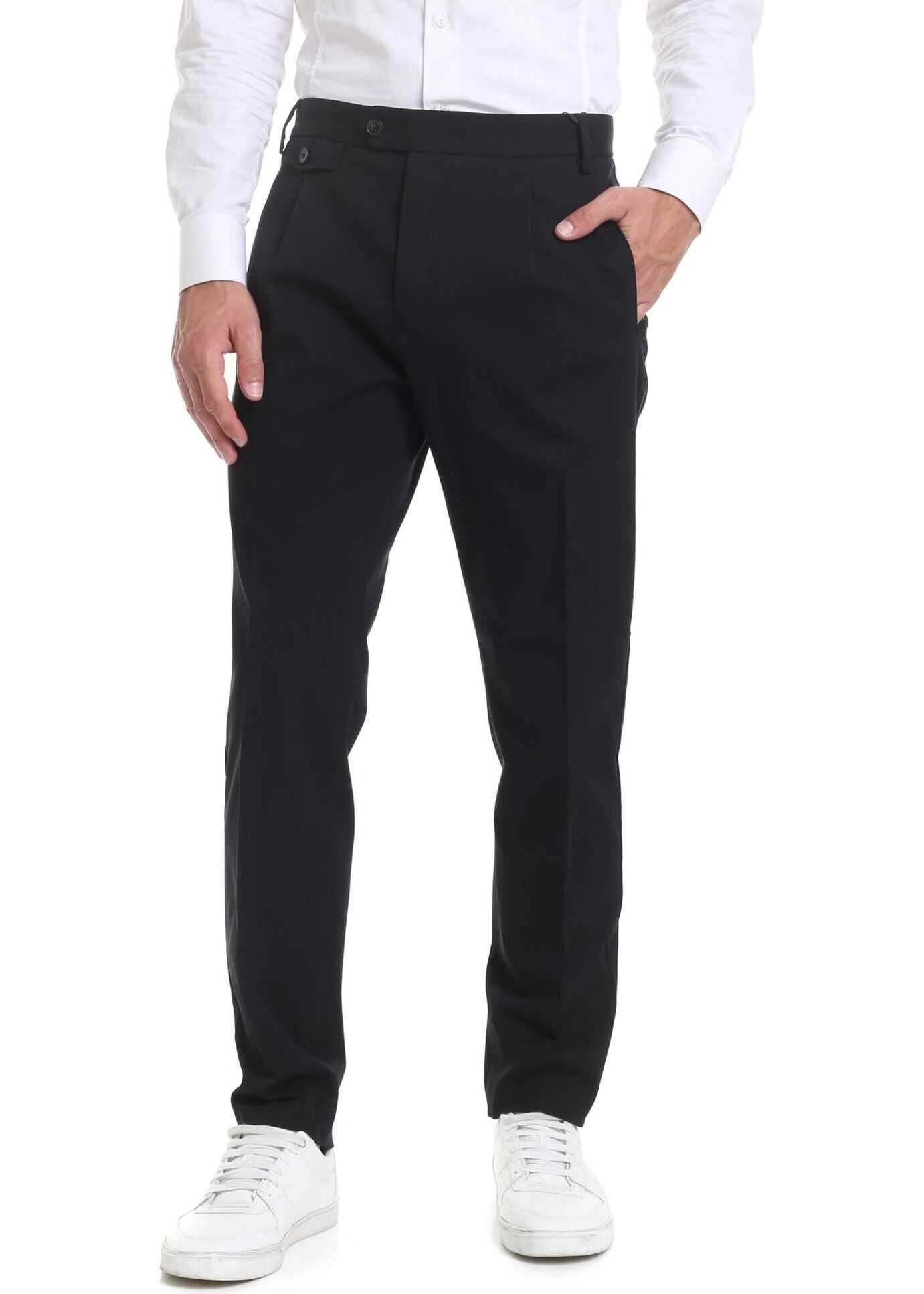 Calvin Klein Sretch Cotton Trousers In Black Black