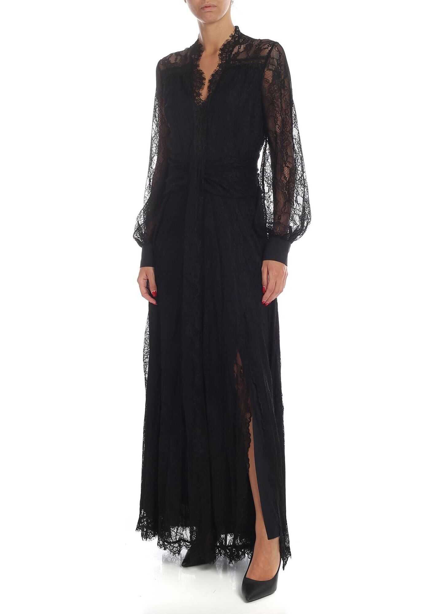 Pinko Sposare Long Dress In Black Black
