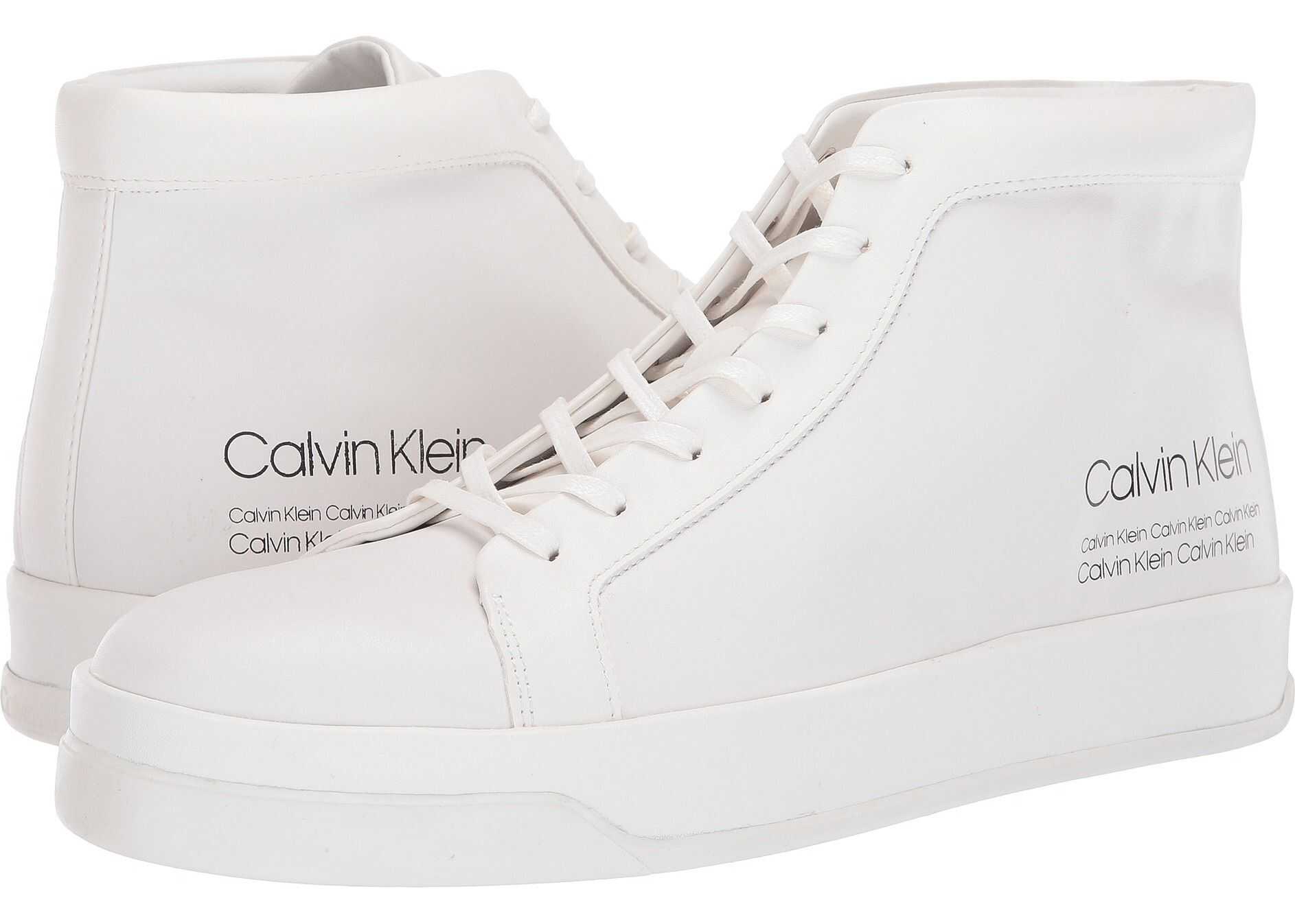 Calvin Klein Fergusto White Smooth Calf Leather/Industrial Print