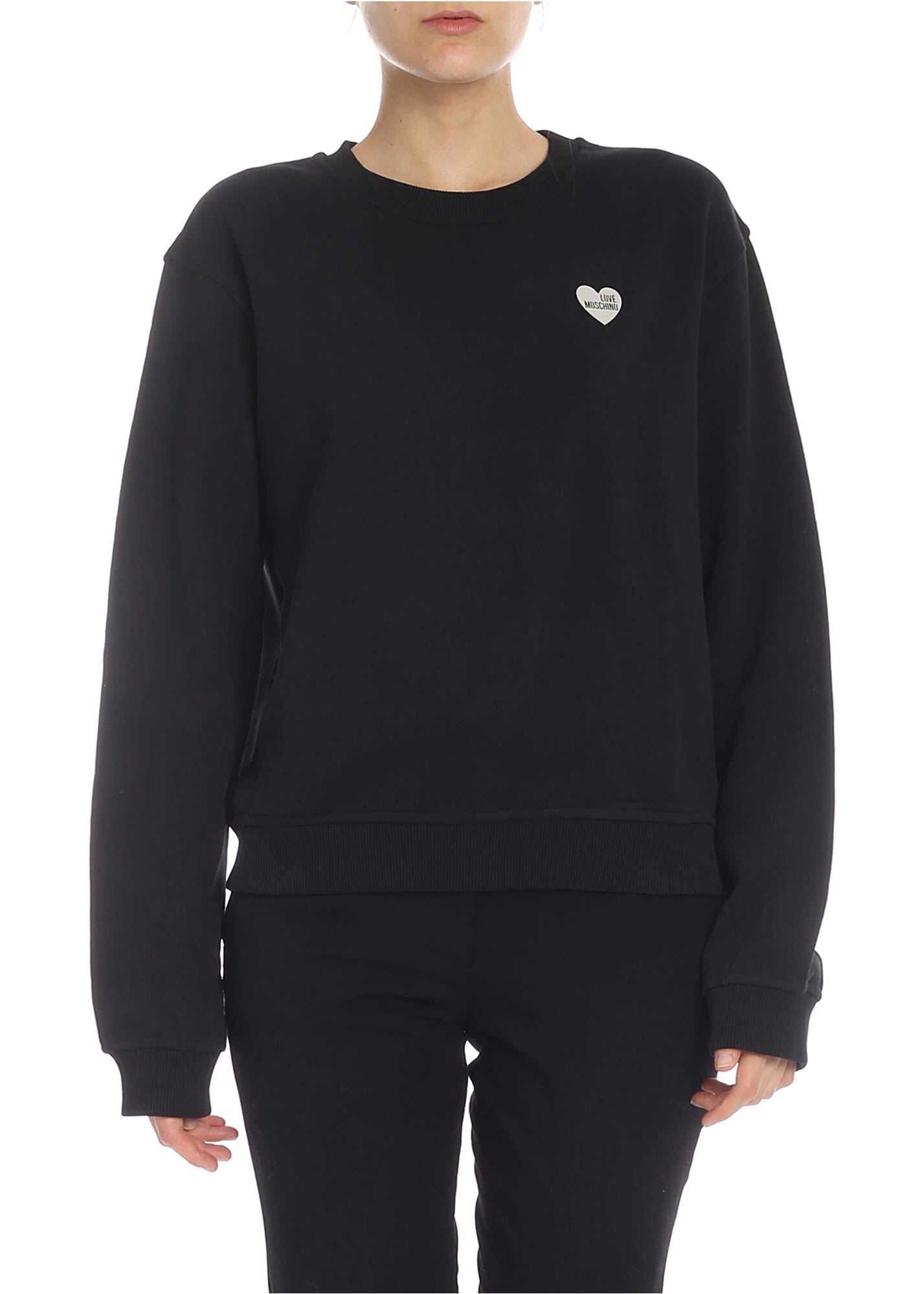 Bluza LOVE Moschino Love Moschino Logo Heart Sweatshirt In Black Black