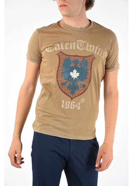 Tricouri DSQUARED2 Printed T-Shirt Beige Barbati (BM 6825413) 1