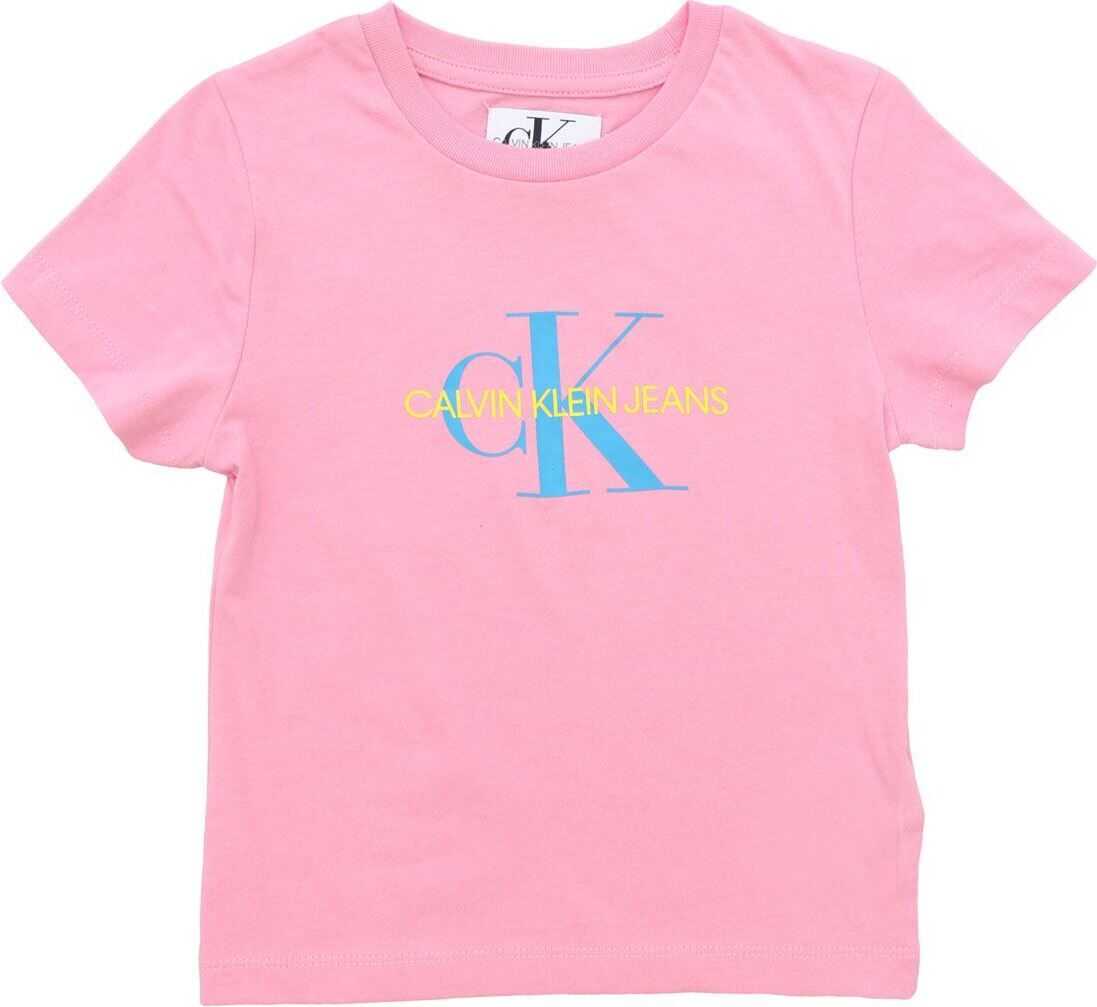 Calvin Klein Jeans Monogram Oco T-Shirt In Pink Pink