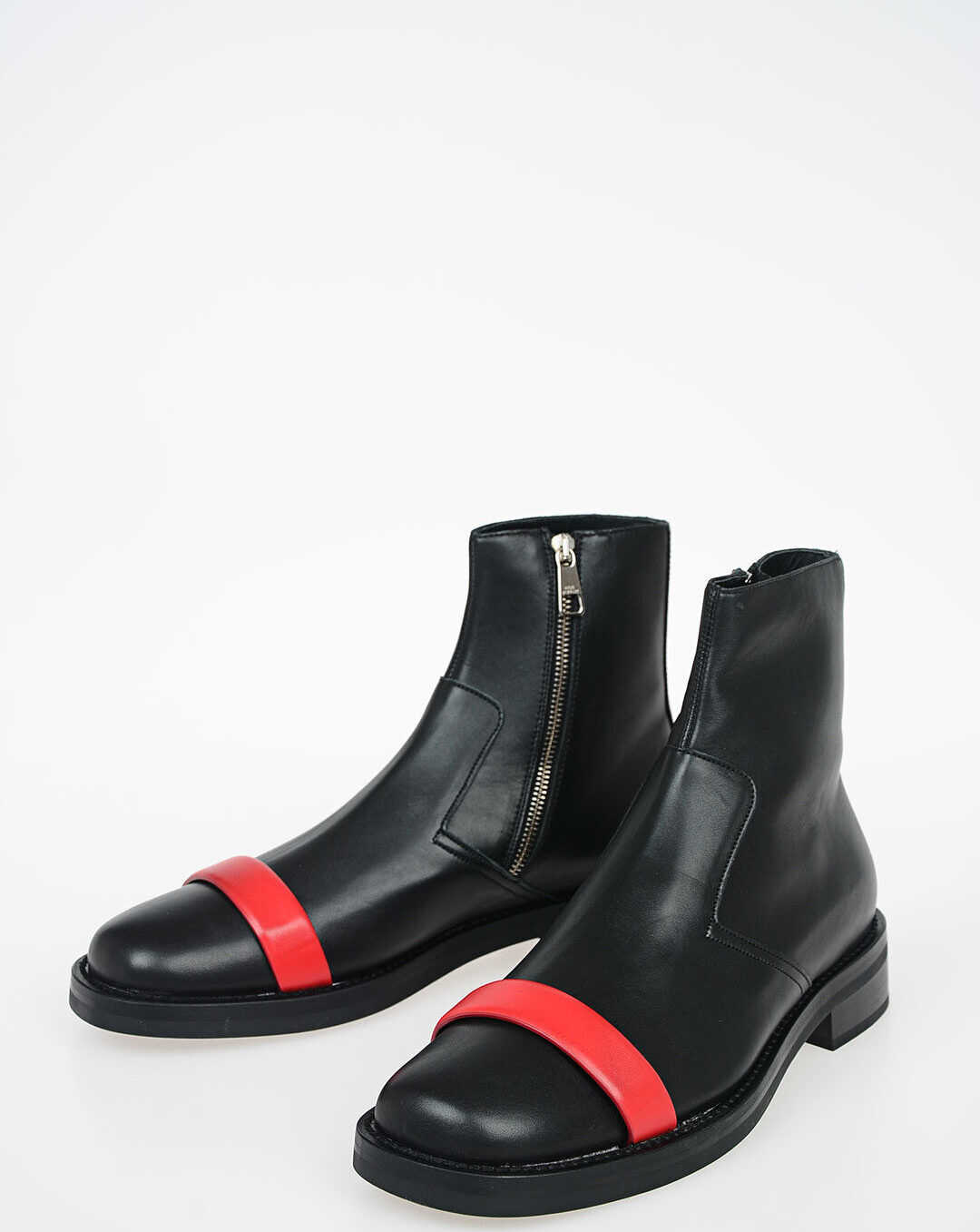 Neil Barrett Leather BIKER Ankle Boots BLACK