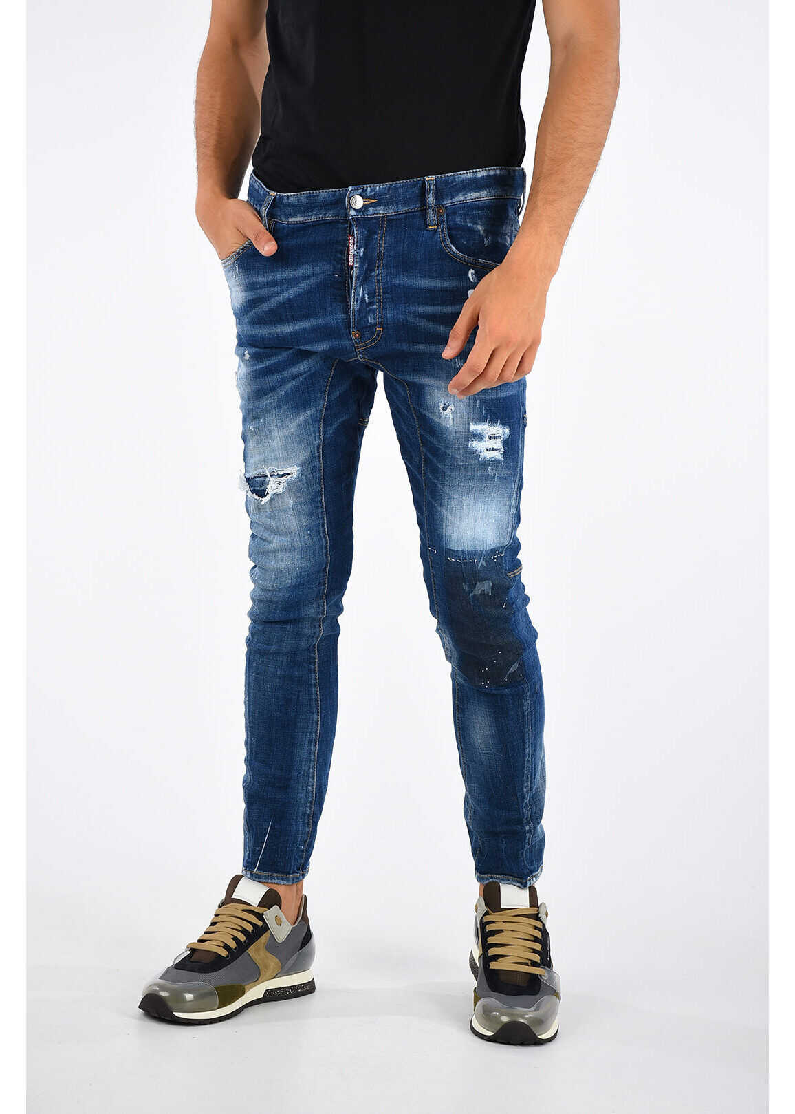 DSQUARED2 16cm Distressed TIDY BIKER Jeans BLUE