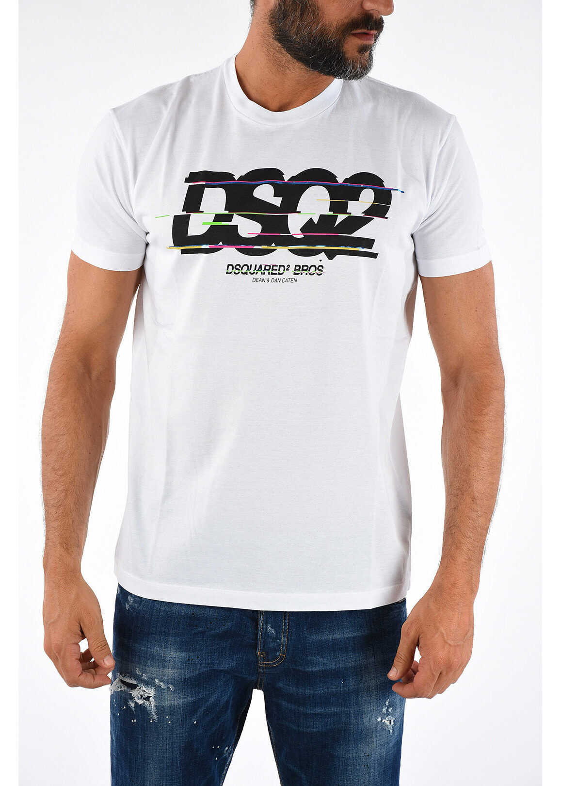 DSQUARED2 Printed LONG COOL FIT T-shirt WHITE