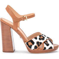 Pantofi cu toc Sandalo Con Tacco Michael Kors Alexia In Pelle Cuoio E Cavallino Maculato* Femei