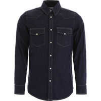 Camasi casual Alexander McQueen Denim Shirt With Embroidered Logo