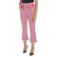 Pantaloni casual Embroidered Trousers In Fuchsia With Logo Femei