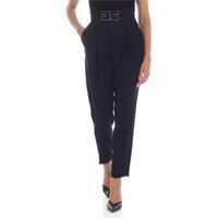 Pantaloni casual Trousers In Blue With Golden Logo Femei