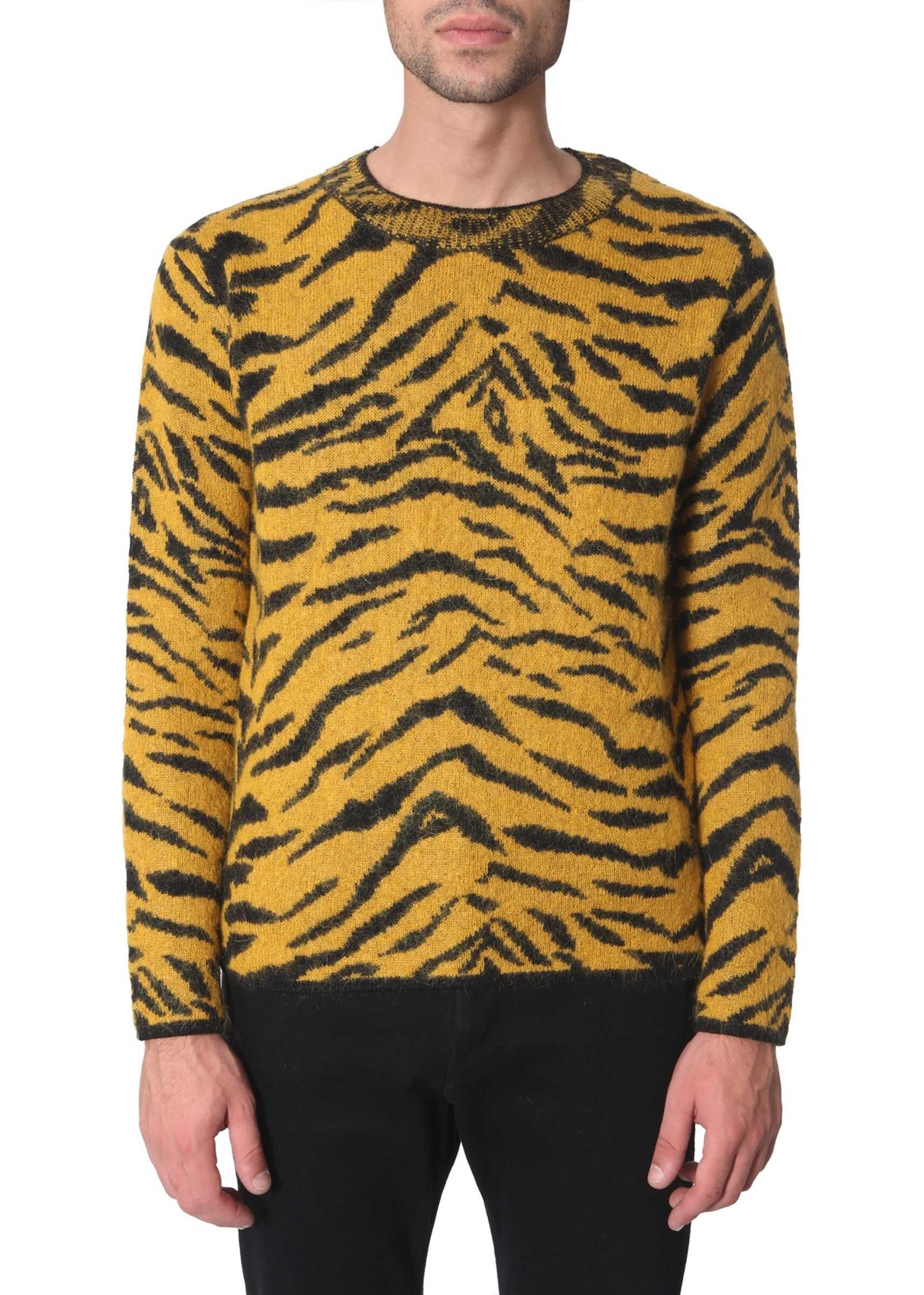 Saint Laurent Zebra Print Sweater YELLOW