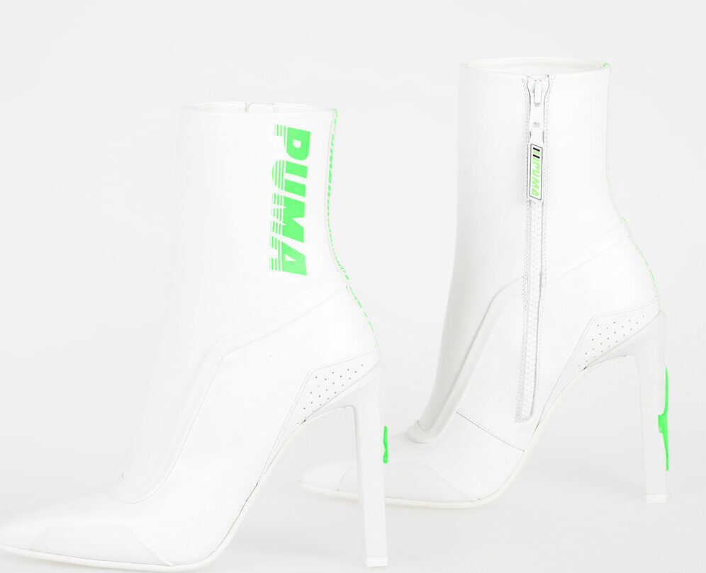 PUMA FENTY BY RIHANNA 11cm Leather Ankle Boots WHITE