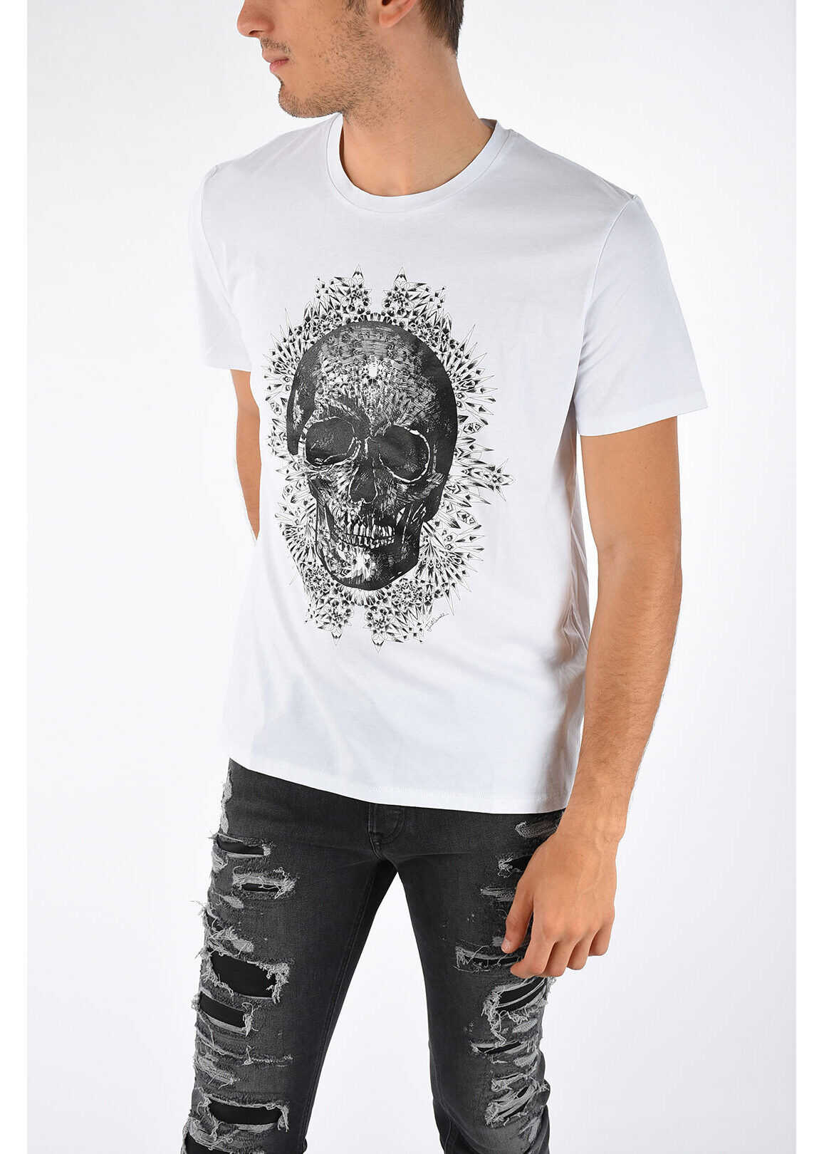 Just Cavalli Skull Printed T-shirt WHITE