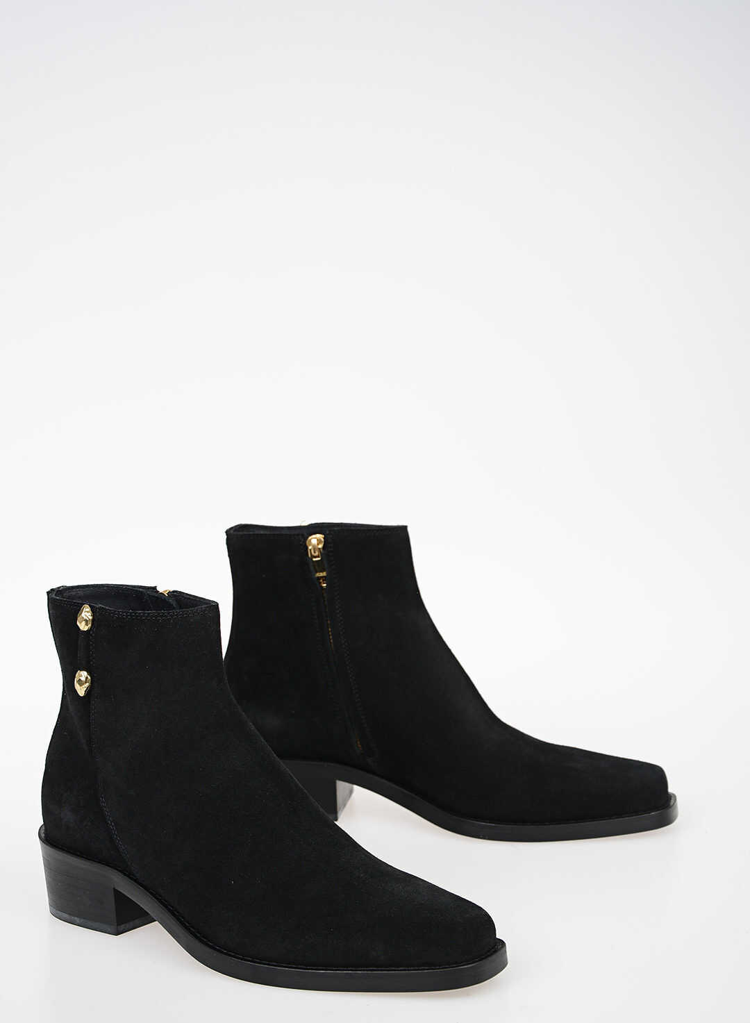 Just Cavalli Suede Leather Ankle Boots BLACK
