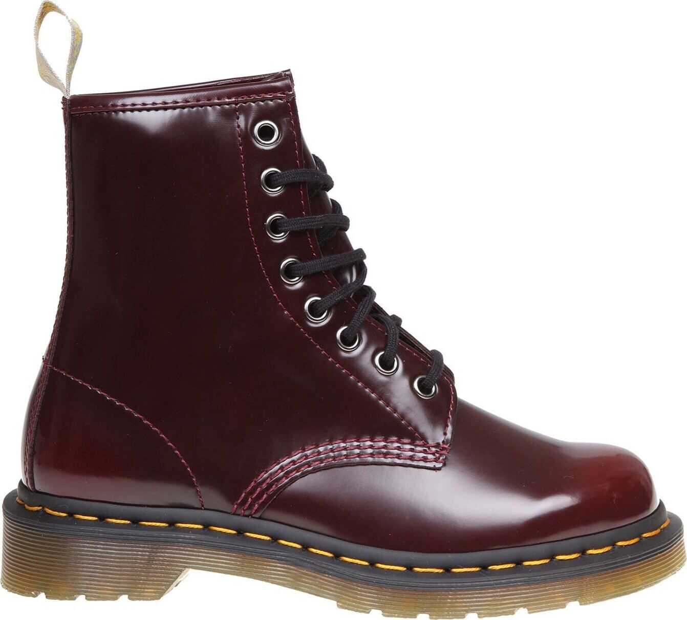 Dr. Martens Vegan Boots 1460 Oxford Brush In Burgundy Red