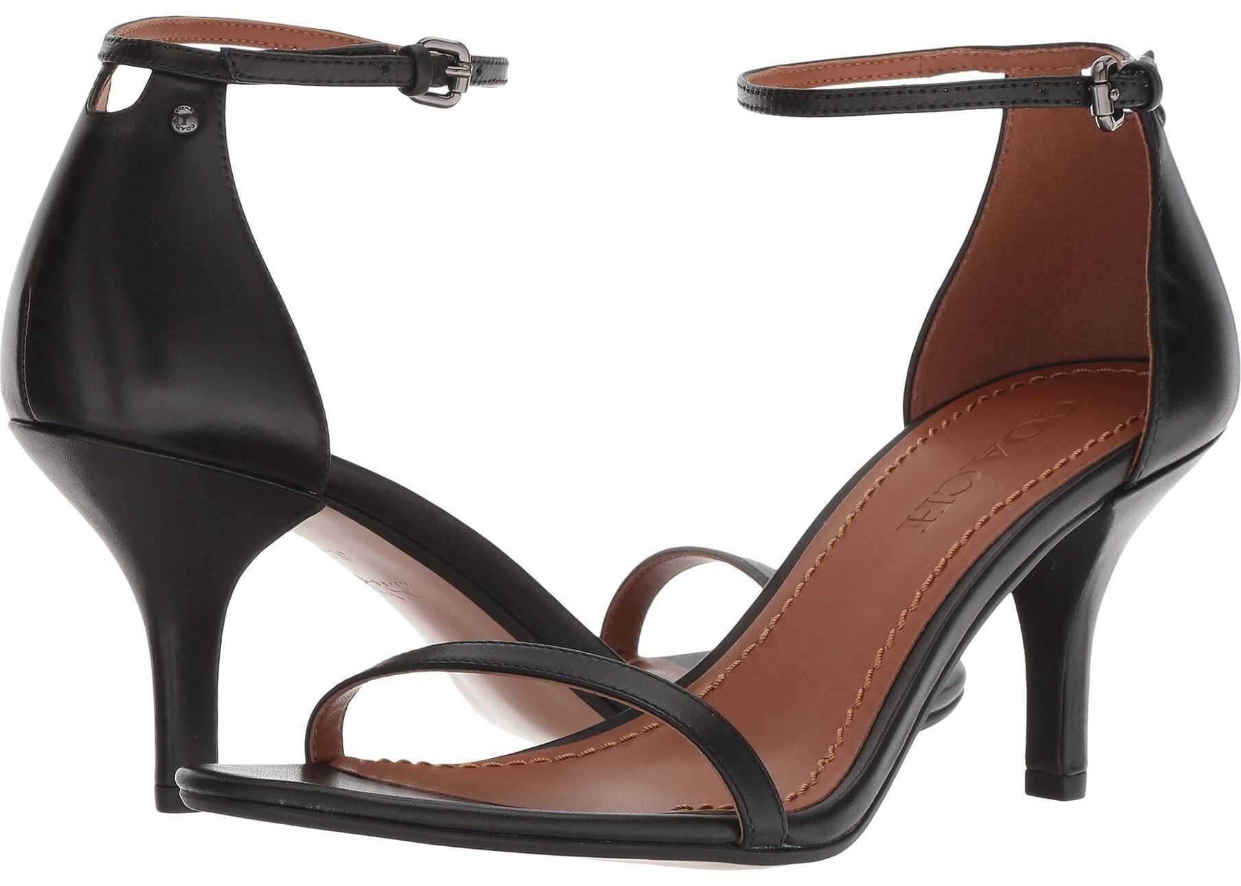 COACH Heeled Sandal Black Leather