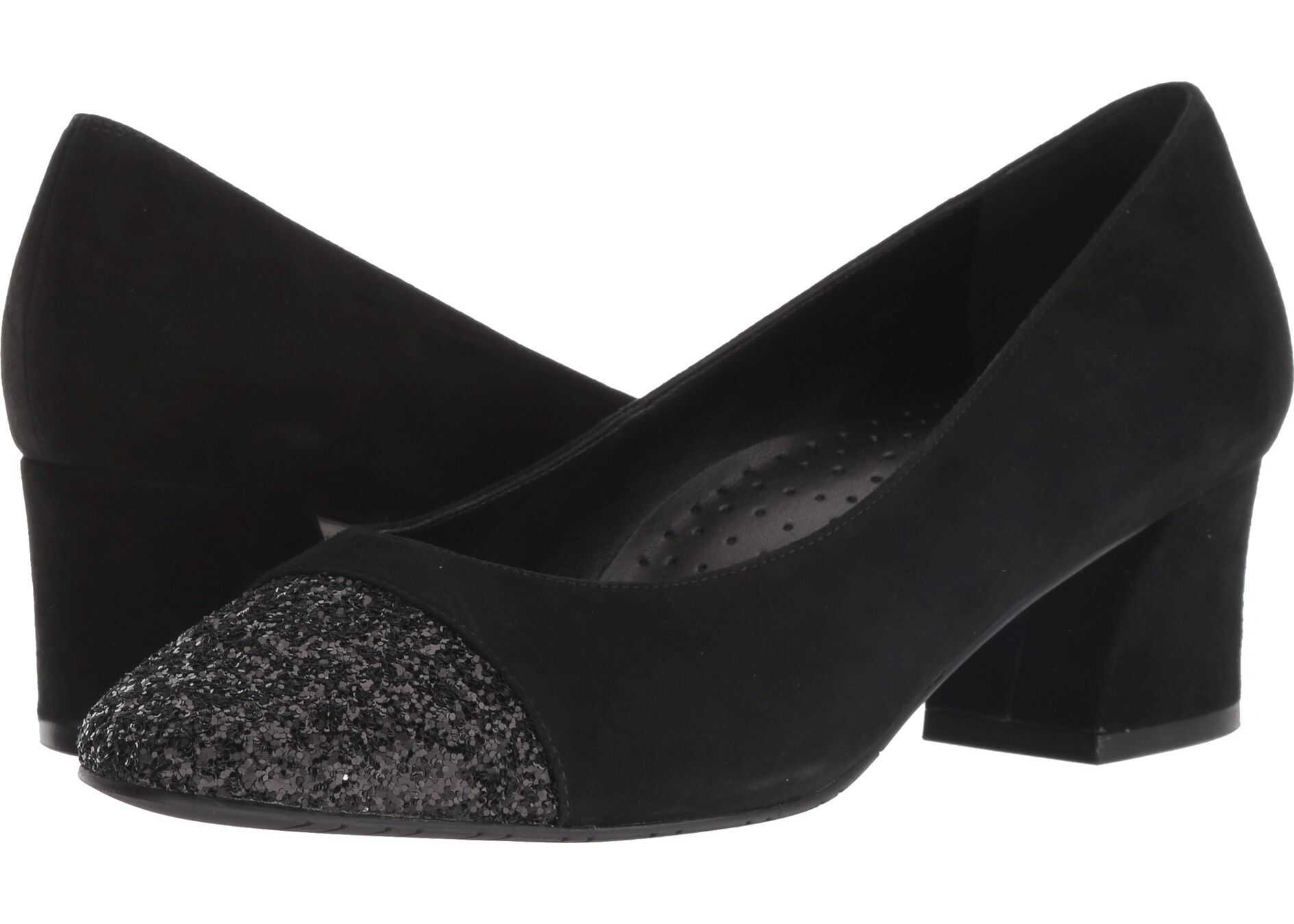 Vaneli Pepper Black Suede/Black Glitter