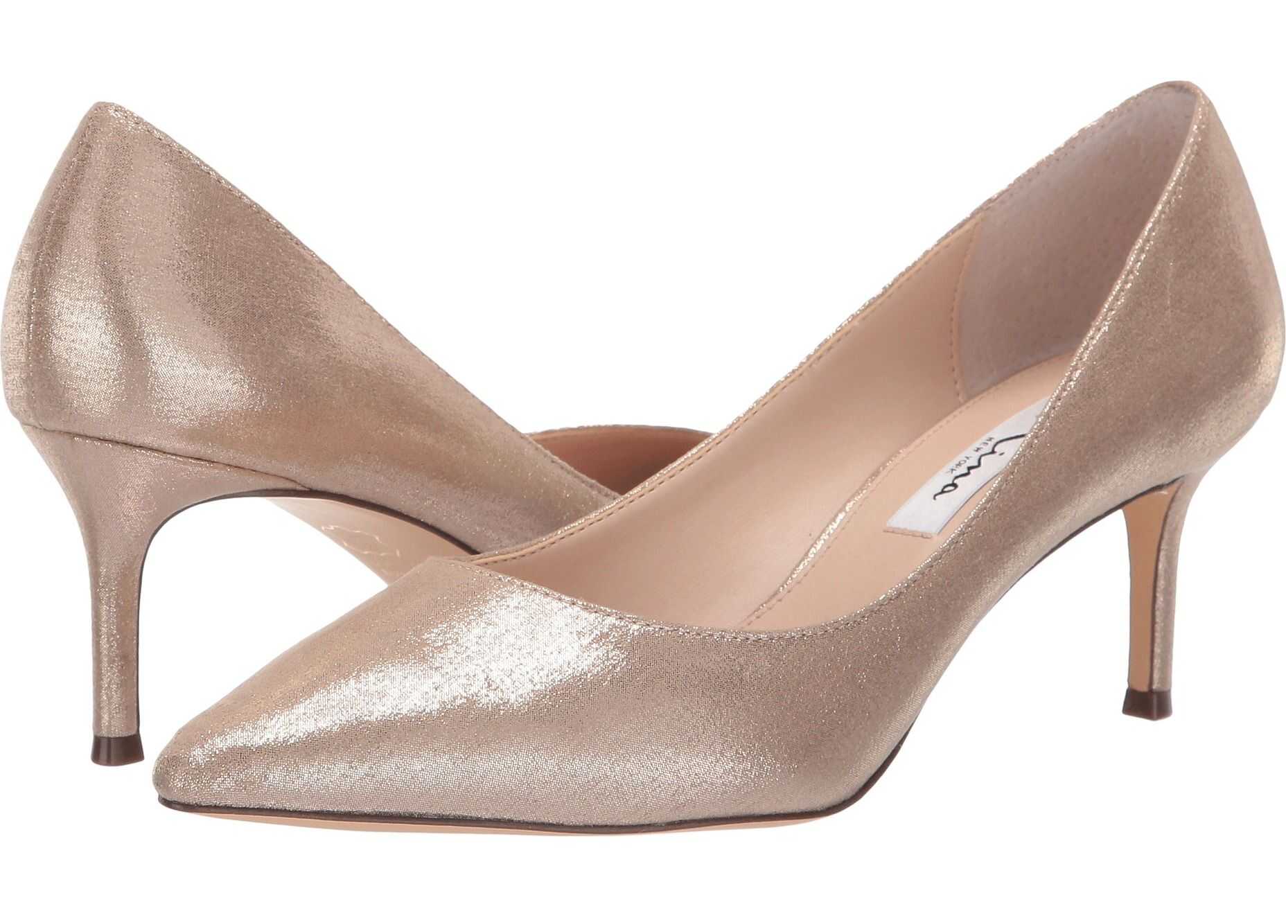 Nina Stacy Taupe Reflective Suedette
