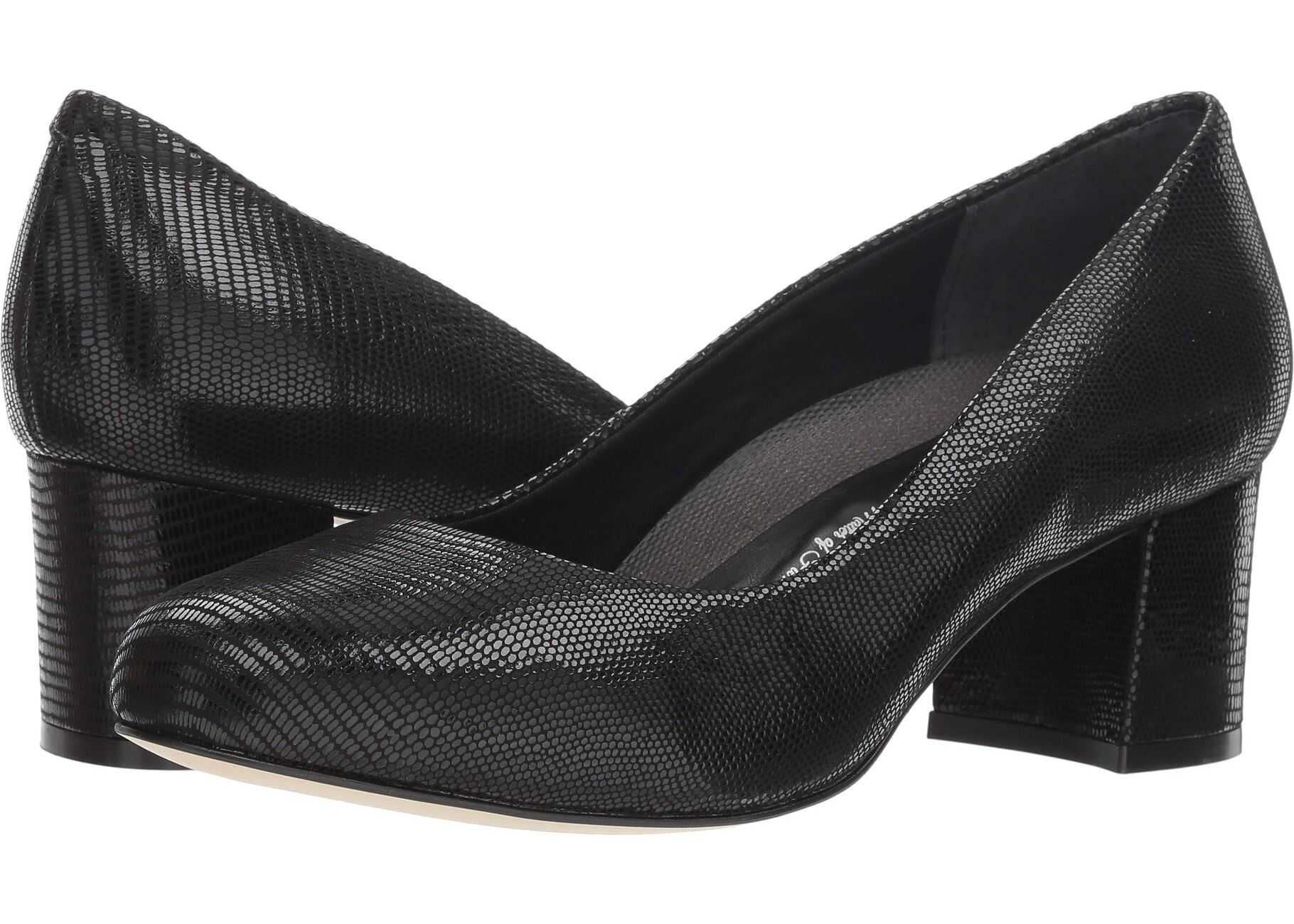 Walking Cradles Jessica Black Patent Lizard Print