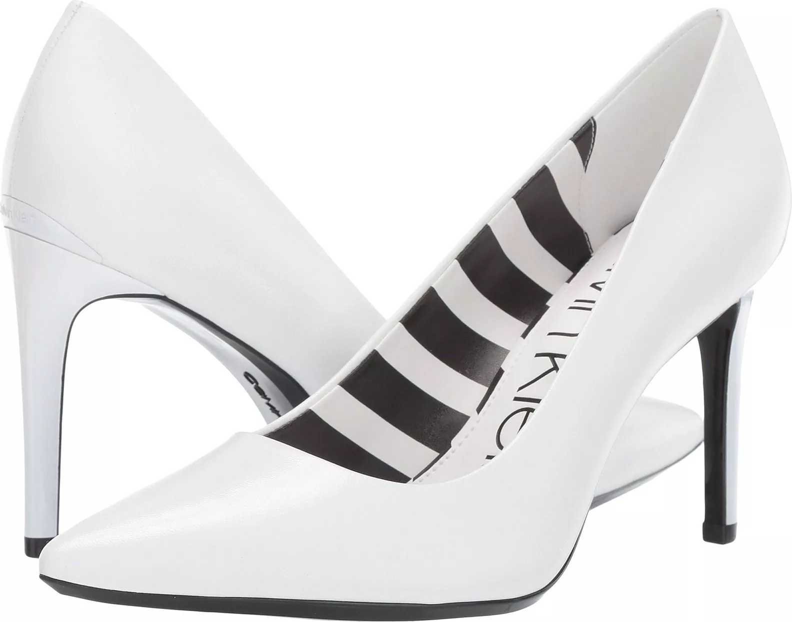 Calvin Klein Ronna White Leather Stripes