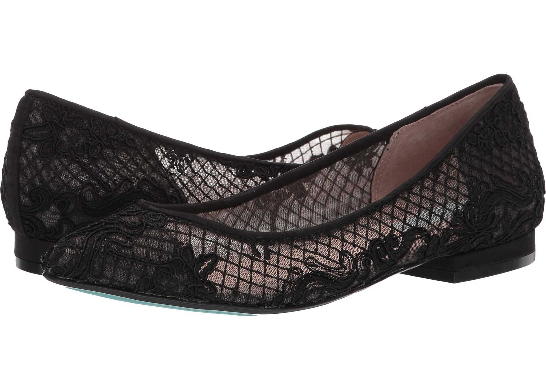 Blue by Betsey Johnson Lacey Flat Black