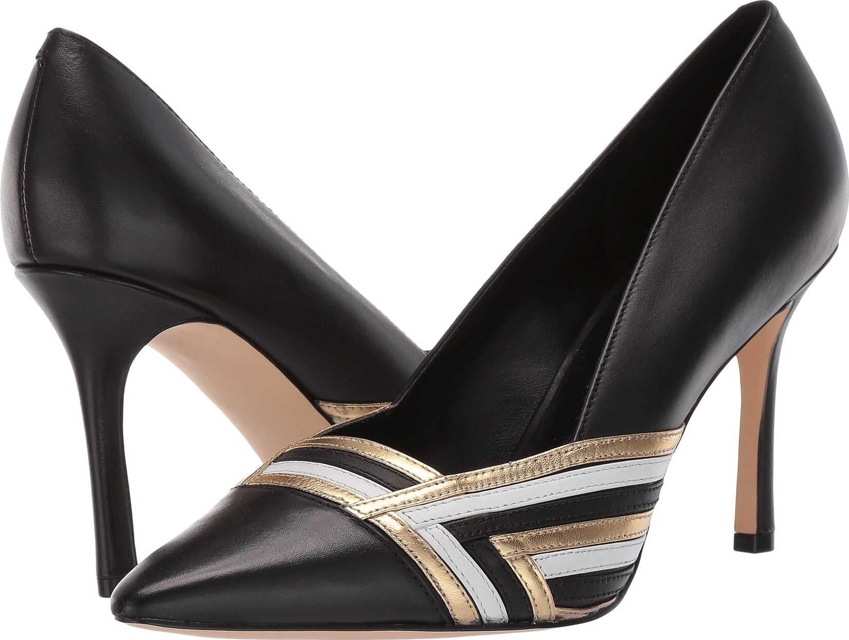 Nine West Eugene Pump Black/White/Oro7