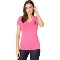 Tricouri Stretch Dot Lace Trim Tee Femei
