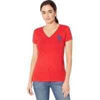 Tricouri Stretch Dot Lace Trim Tee Femei