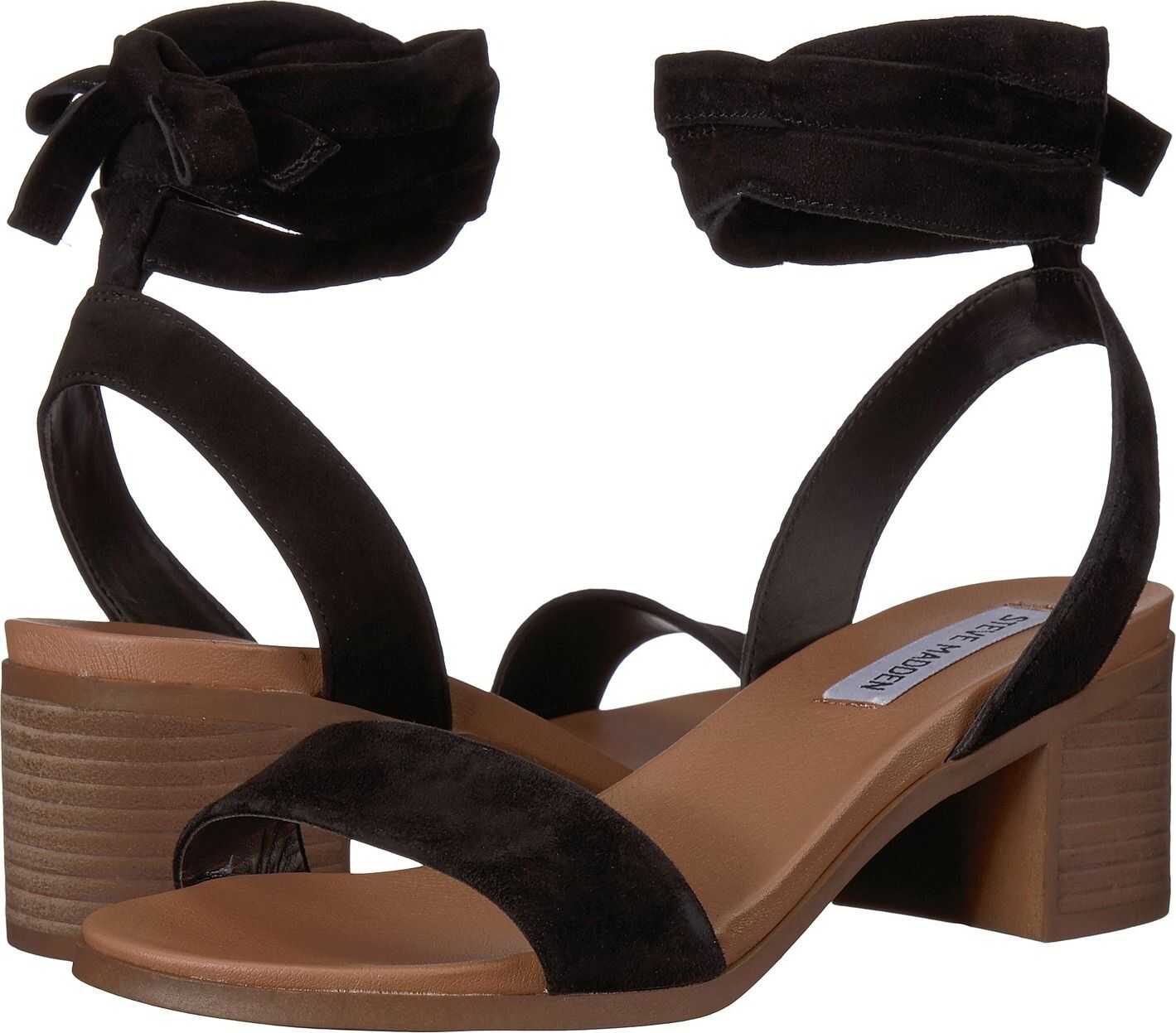 Steve Madden Adrianne Heeled Sandal Black Suede