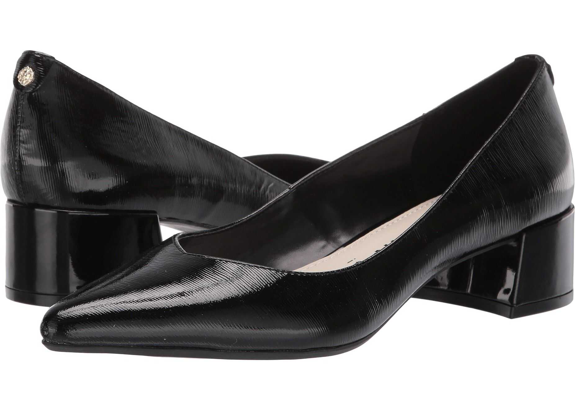 Anne Klein Norwood Block Kitten Heel Black Patent