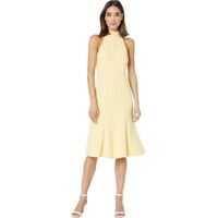 Rochii de zi Crepe Mock Neck Halter Midi Dress Femei