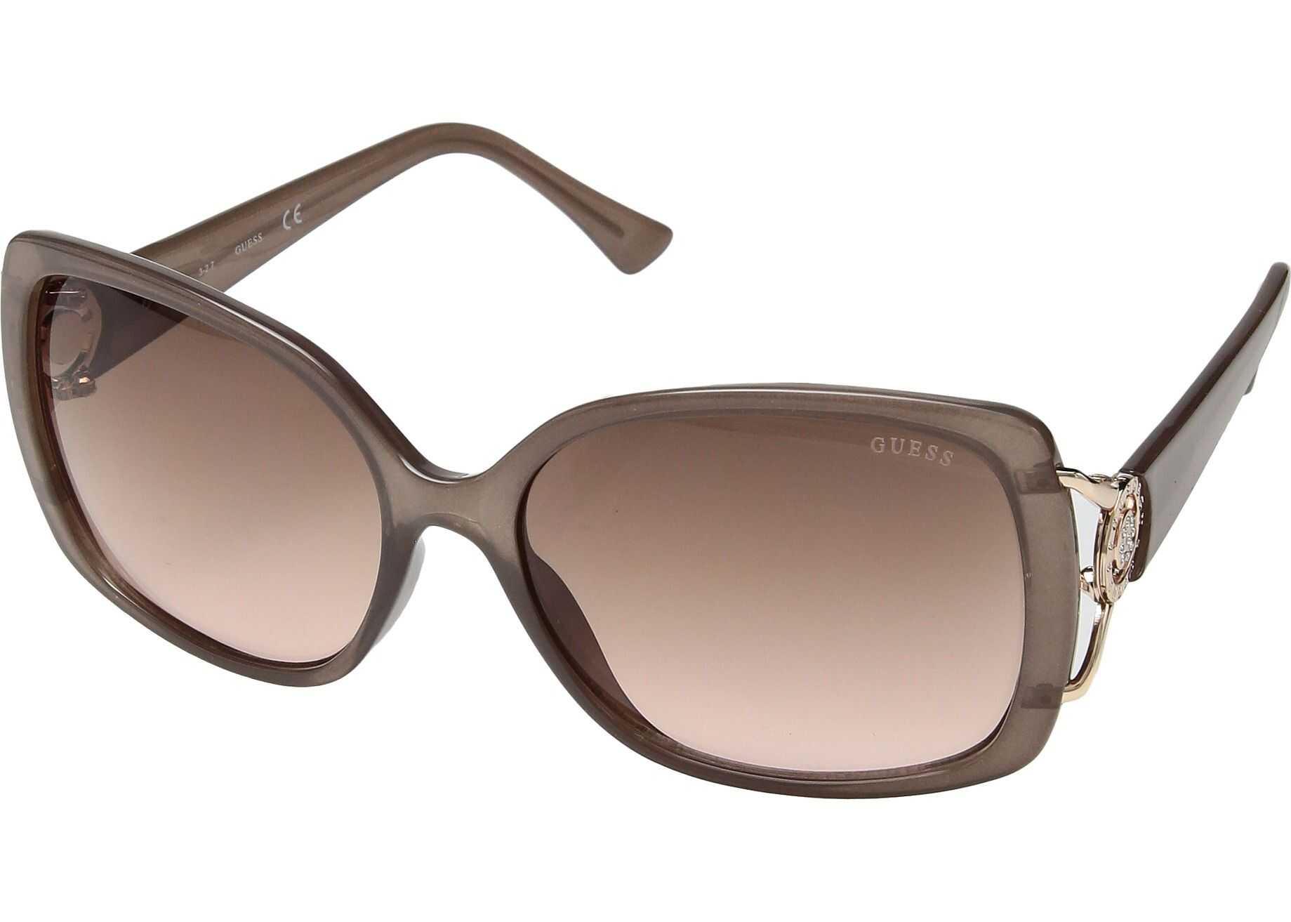 GUESS GF6065 Shiny Milky Beige with Rose Gold/Brown to Pink Gradient Lens