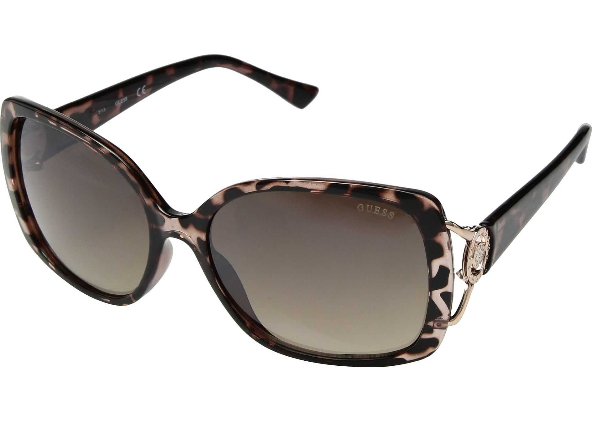 GUESS GF6065 Shiny Pink Havana with Rose Gold/Brown Gradient with Light Flash